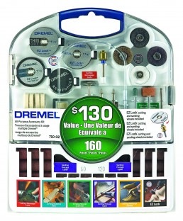 This Dremel 160 piece accessory set probably  covers every task you're going to want to do with a moto tool