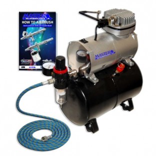 The Master Airbrush Single Piston Airbrush Compressor with Tank as sold on Amazon. All of this for only $89 plus shipping!