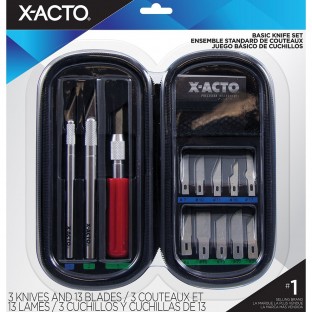This Elmers X-Acto Knife Set has a great variety of blades and handles and comes in a handy and portable zippered case